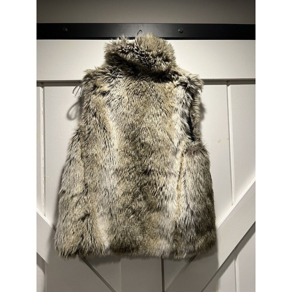 Faux Fur Women's Reversible Vest Black Contemporary Warm Feminine Plush Fuzzy - Picture 4 of 8